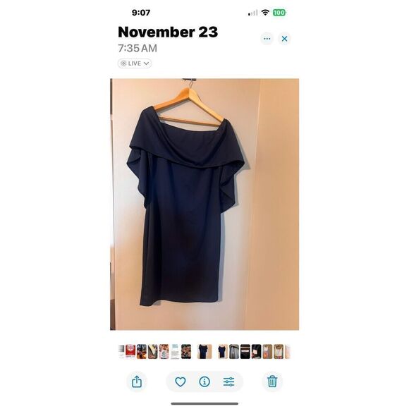 Grace Karin L Off Shoulder Batwing Cape Knee Length Dress Blue Cocktail Party - Picture 4 of 10